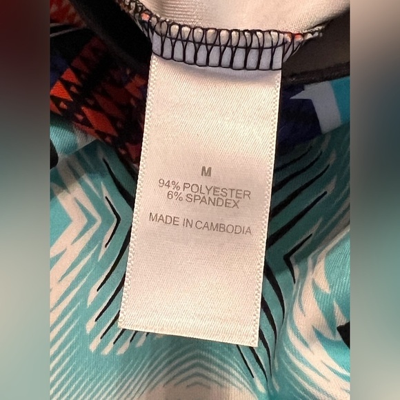 🛍️BISOU BISOU Black, teal multi graphic stretchy pencil skirt size M. - Picture 8 of 9